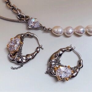 Chic Silver and Gold Chain Earrings